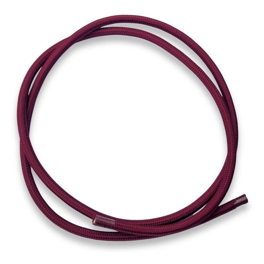 Textilkabel 3-adrig rund bordeaux rot